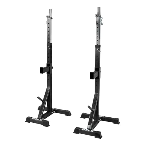 Valor Fitness Adjustable Squat Stand with J-Hooks & Spotters
