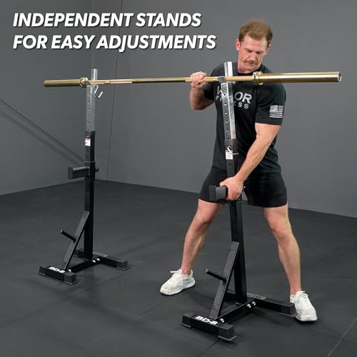 Valor Fitness Adjustable Squat Stand with J-Hooks & Spotters