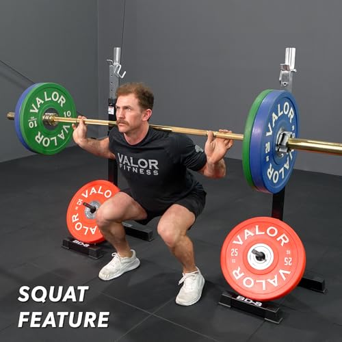 Valor Fitness Adjustable Squat Stand with J-Hooks & Spotters