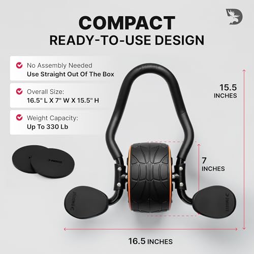 DMoose Ab Roller Wheel with Elbow Support & Knee Pads