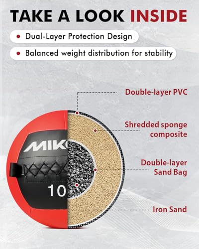 Mikolo Soft Medicine Wall Ball for Strength & Core Training