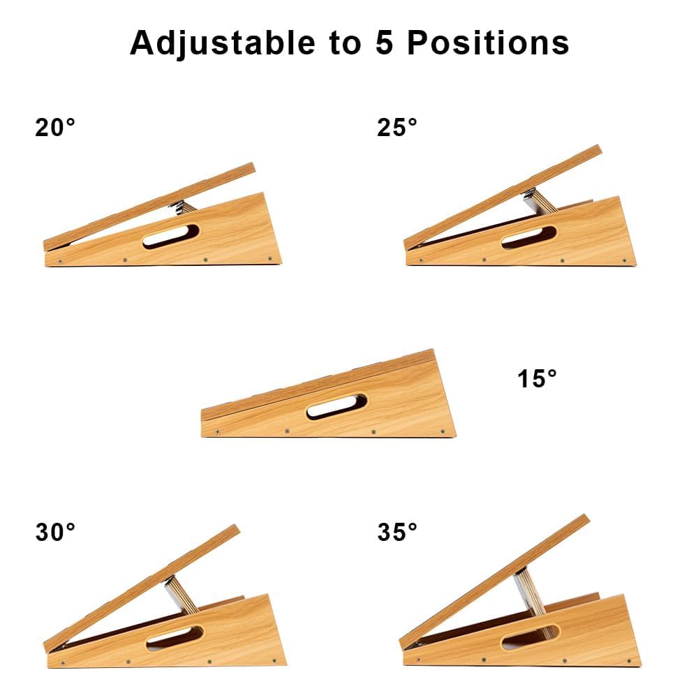 StrongTek Adjustable Wooden Slant Board & Calf Stretcher