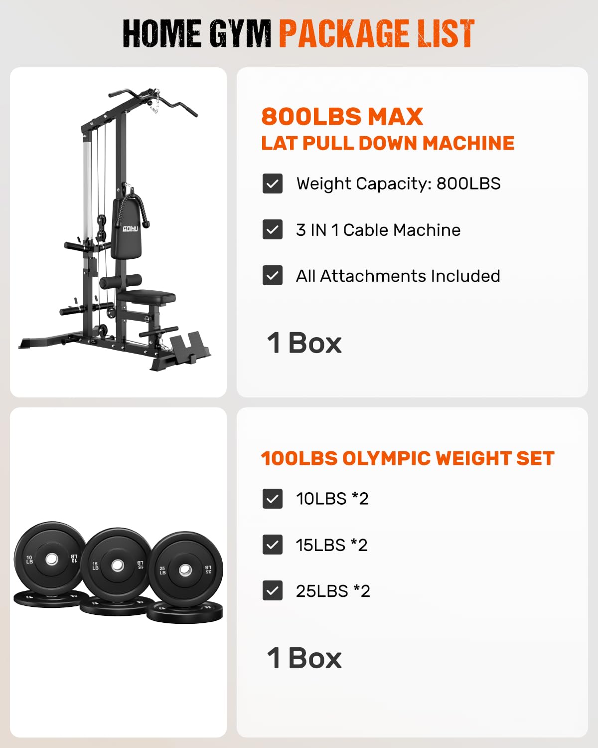GOIMU LS01 3-in-1 LAT Pulldown & Cable Row Machine