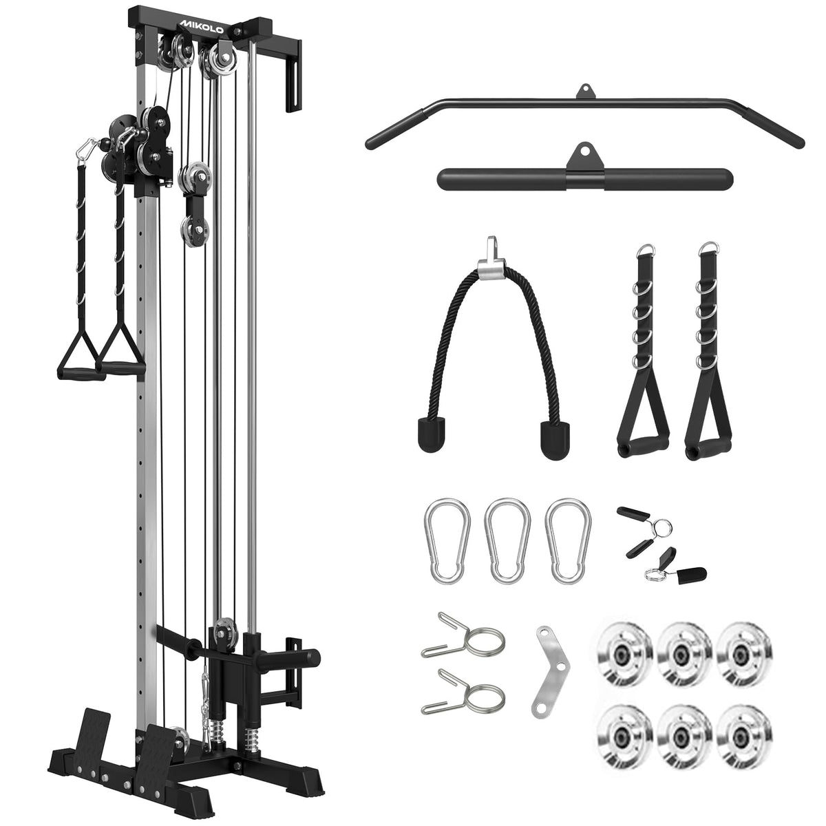 Mikolo Wall-Mount Cable Station with Dual Pulley System