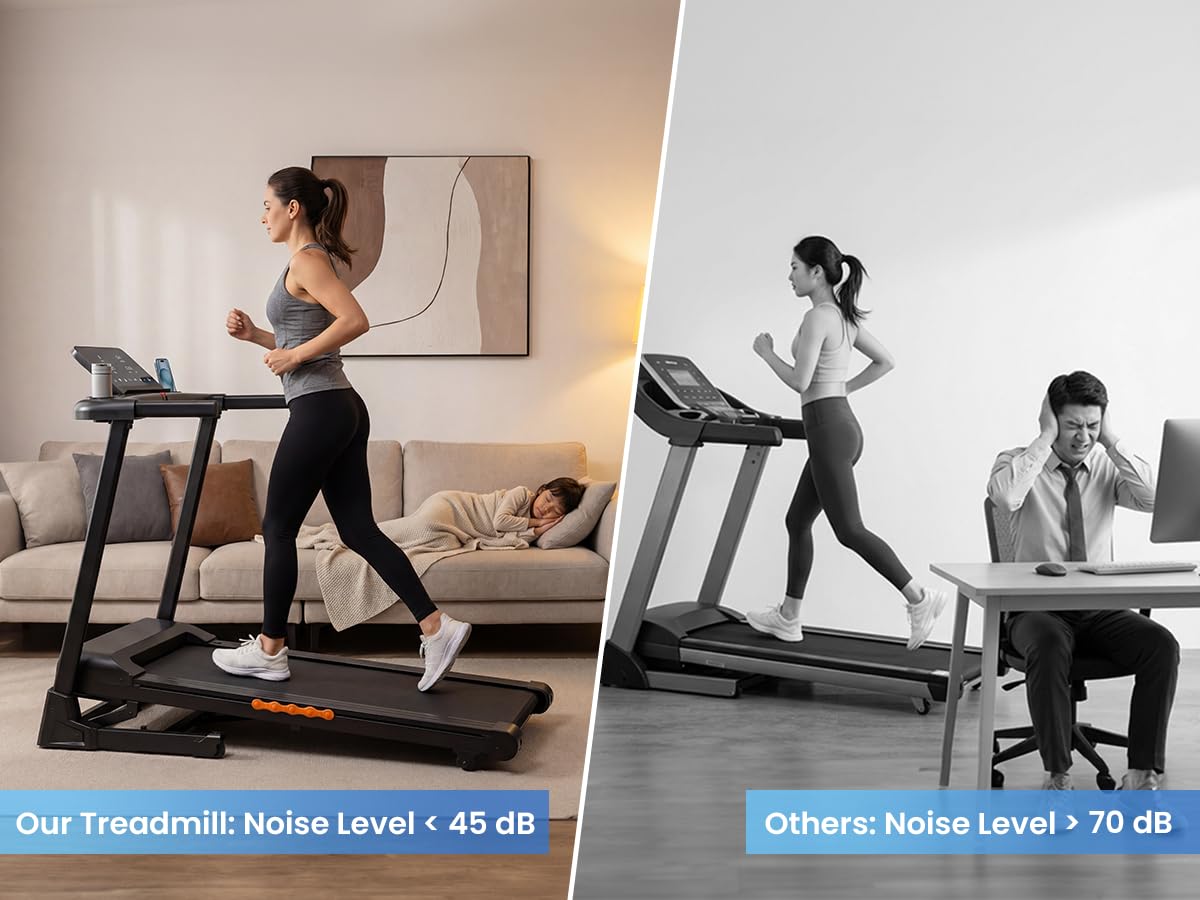 JAGJOG Foldable Treadmill with 15% Auto Incline & 8.8 MPH