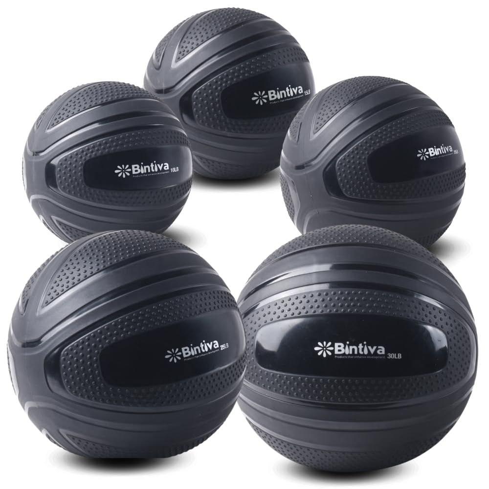 Bintiva Non-Bounce Weighted Slam Ball for Fitness Training