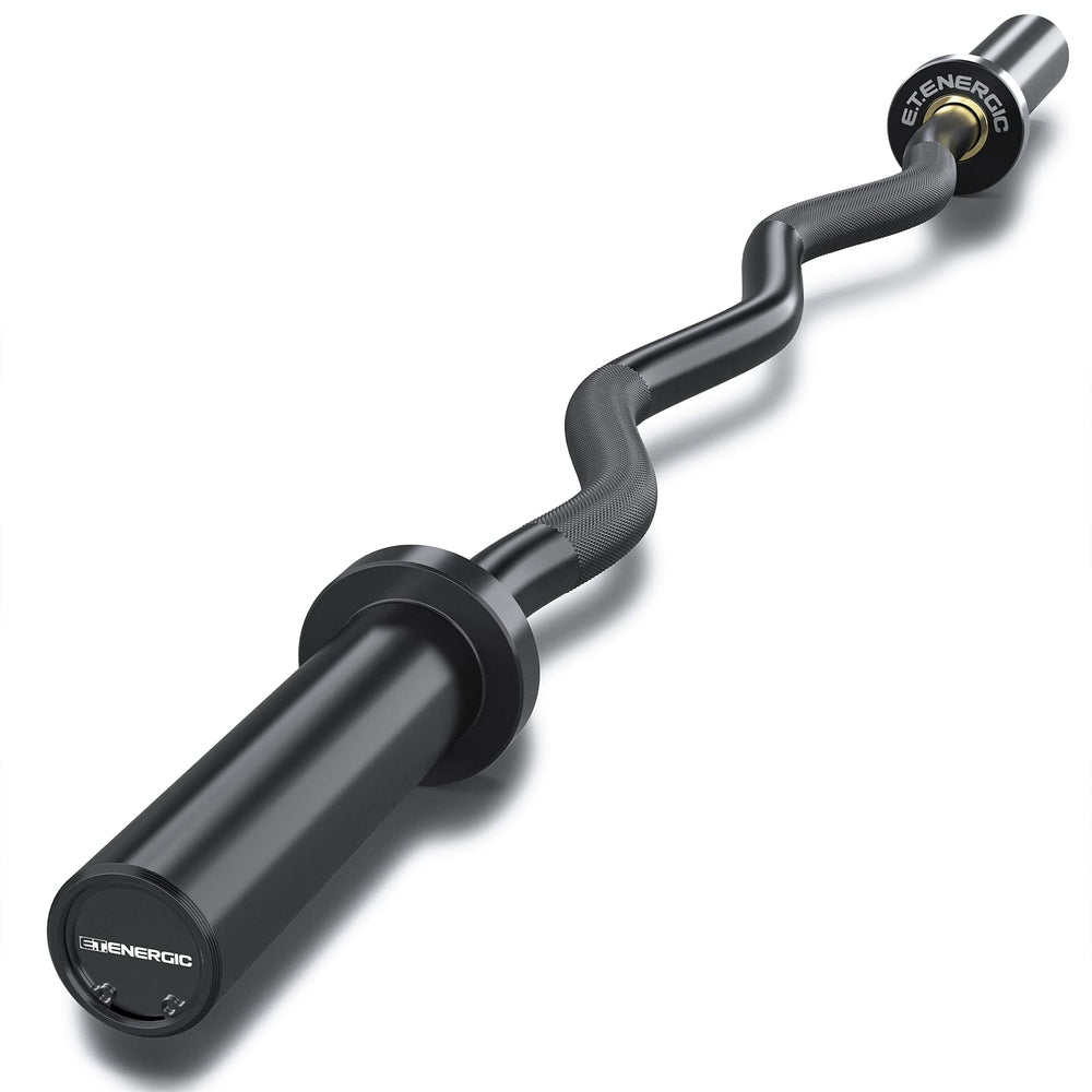 E.T.ENERGIC 47-Inch Solid Steel Olympic Curl Bar 700 lb