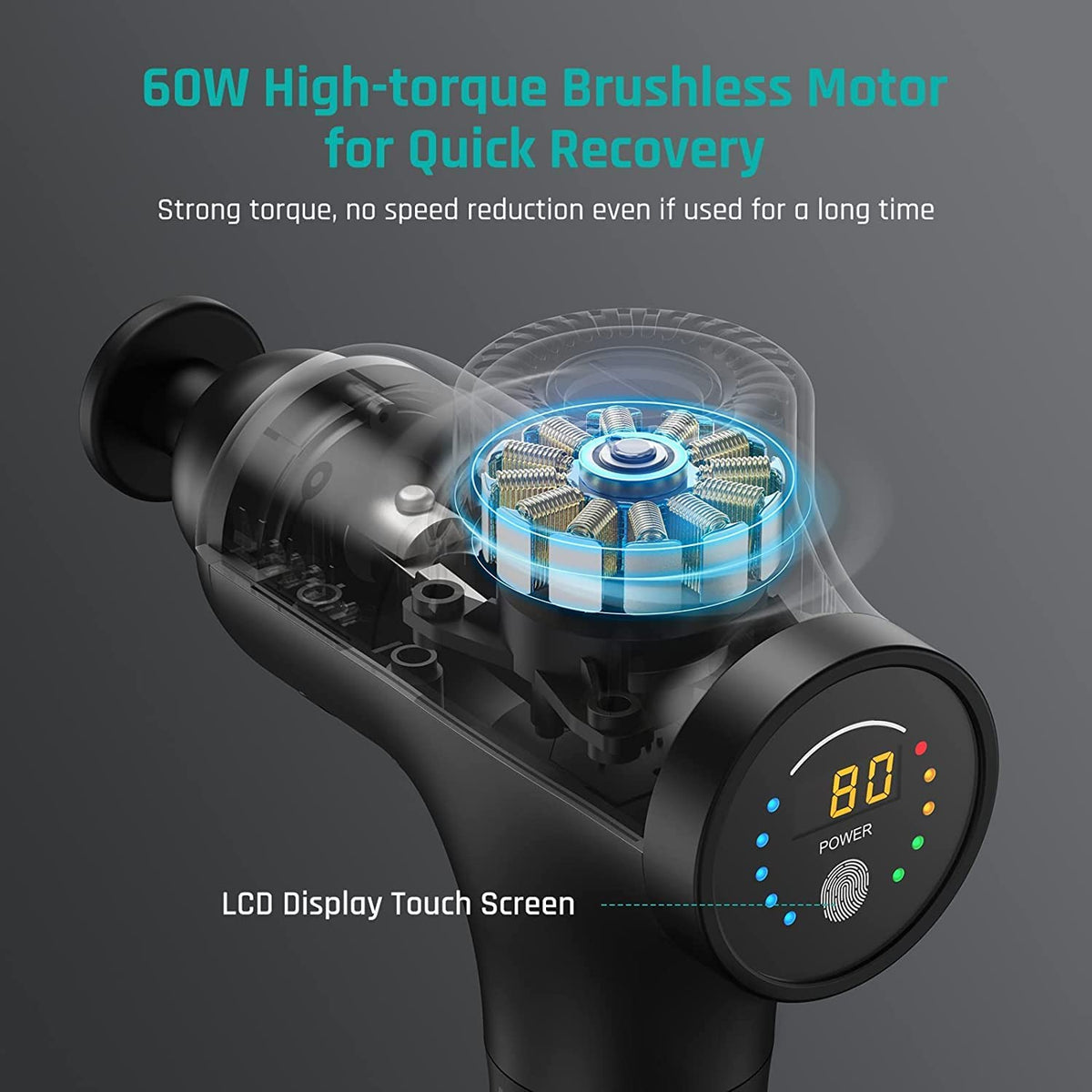 Mebak Deep Tissue Percussion Massage Gun with 7 Heads
