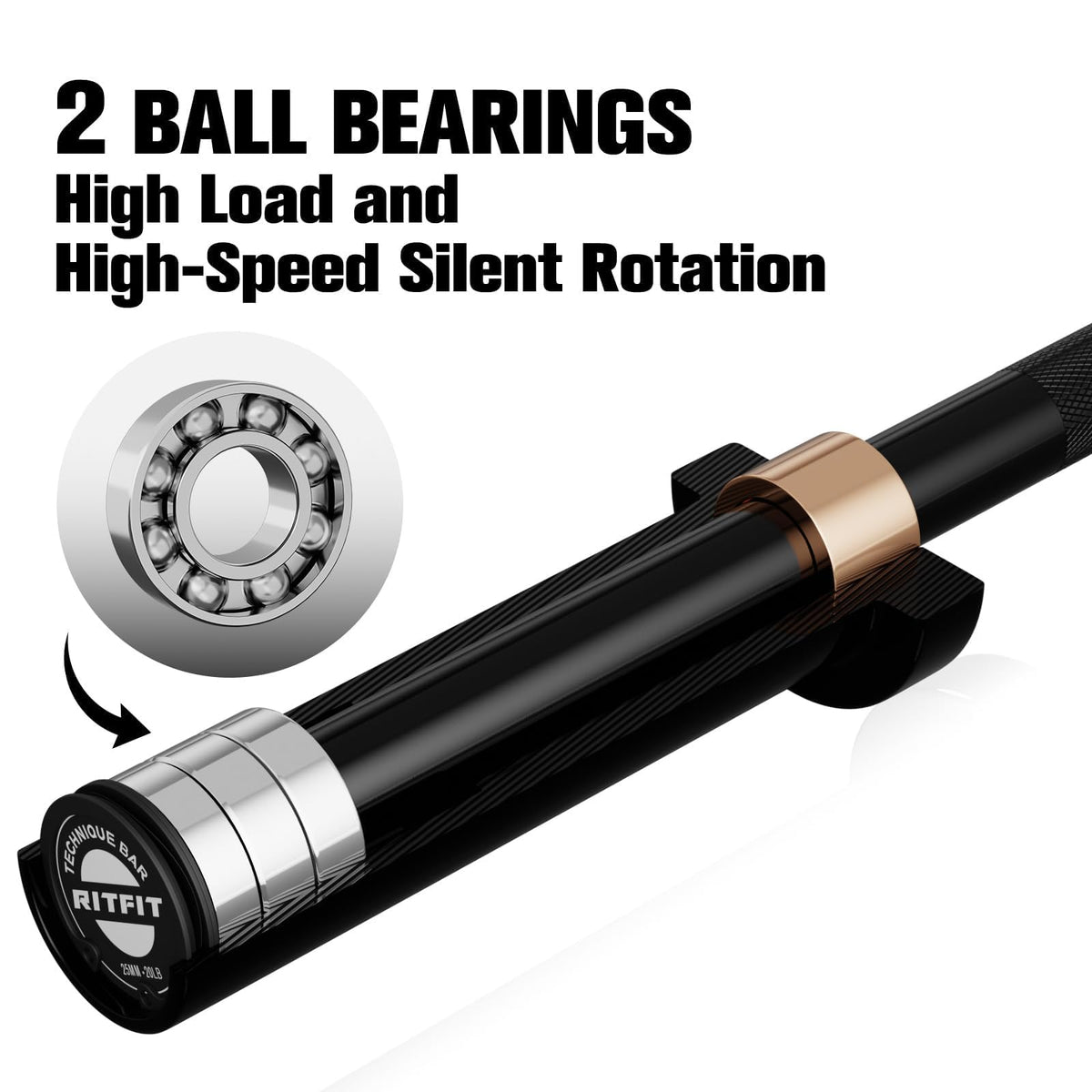 RitFit Olympic Barbell Weight Set with Plates 55–115 lb