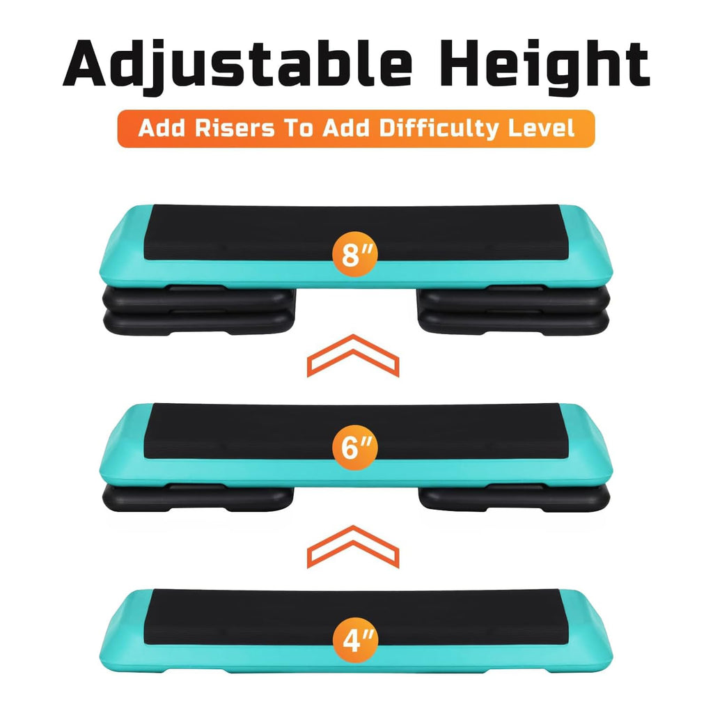 ZENY 43-Inch Adjustable Aerobic Step Platform with Risers