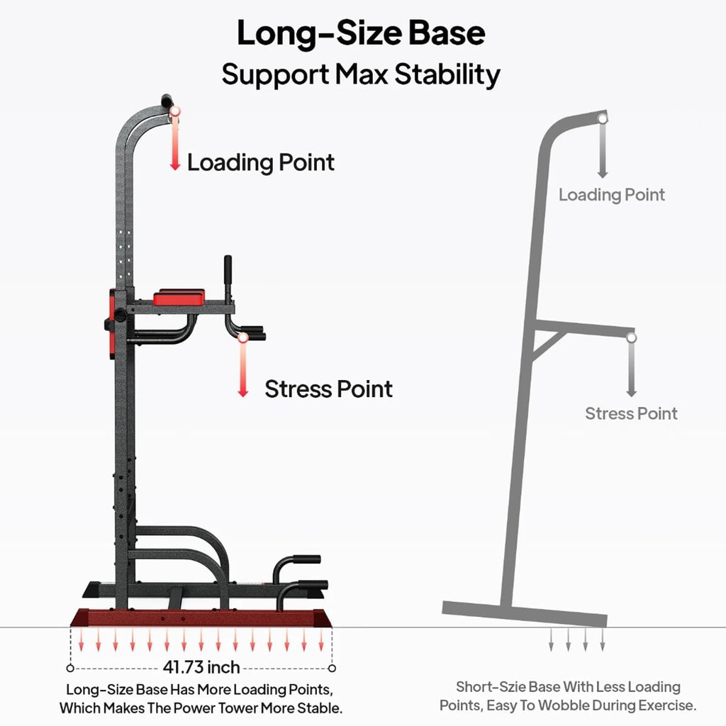 450LB Adjustable Pull-Up Bar Power Tower & Dip Station