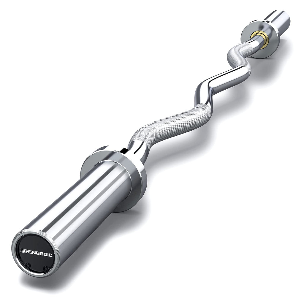 E.T.ENERGIC 47-Inch Solid Steel Olympic Curl Bar 700 lb