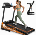 JAGJOG Foldable Treadmill with 15% Auto Incline & 8.8 MPH