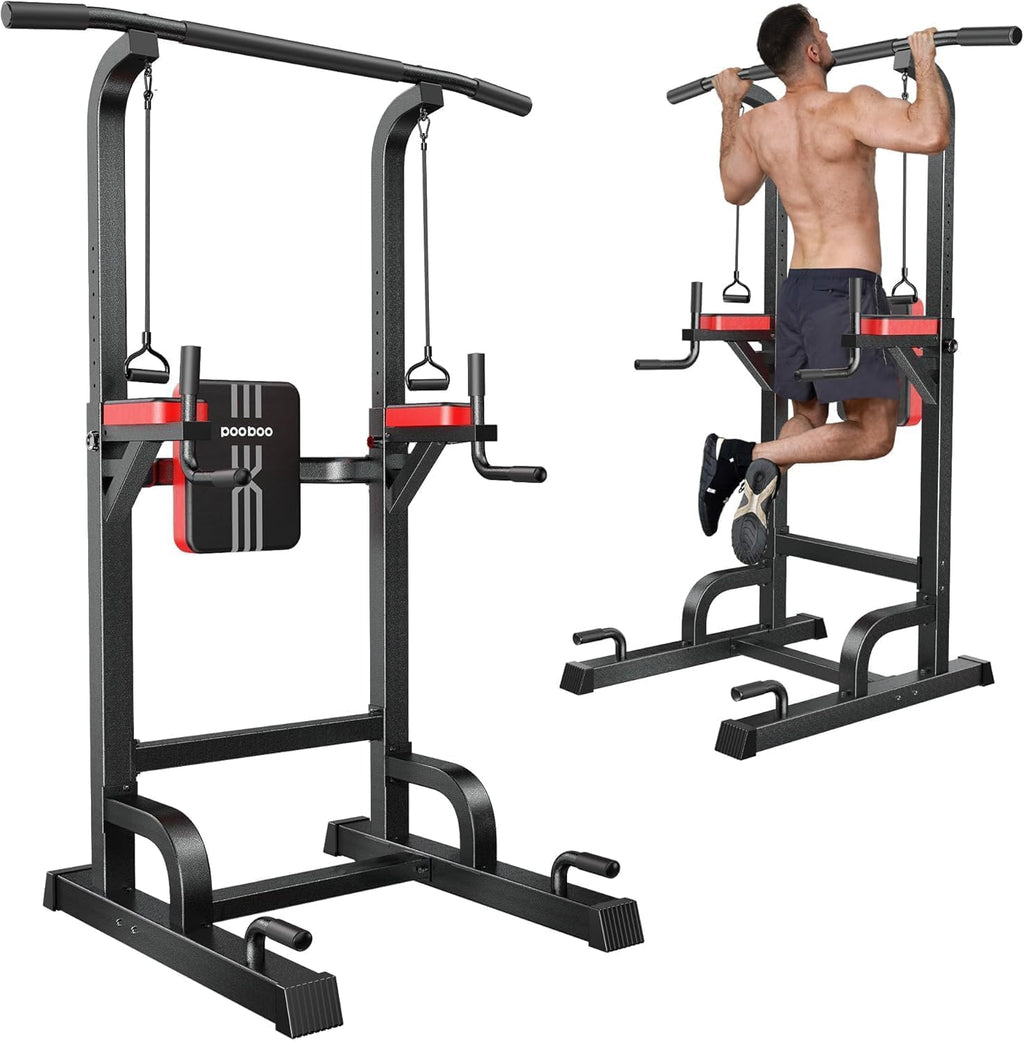 450LB Adjustable Pull-Up Bar Power Tower & Dip Station