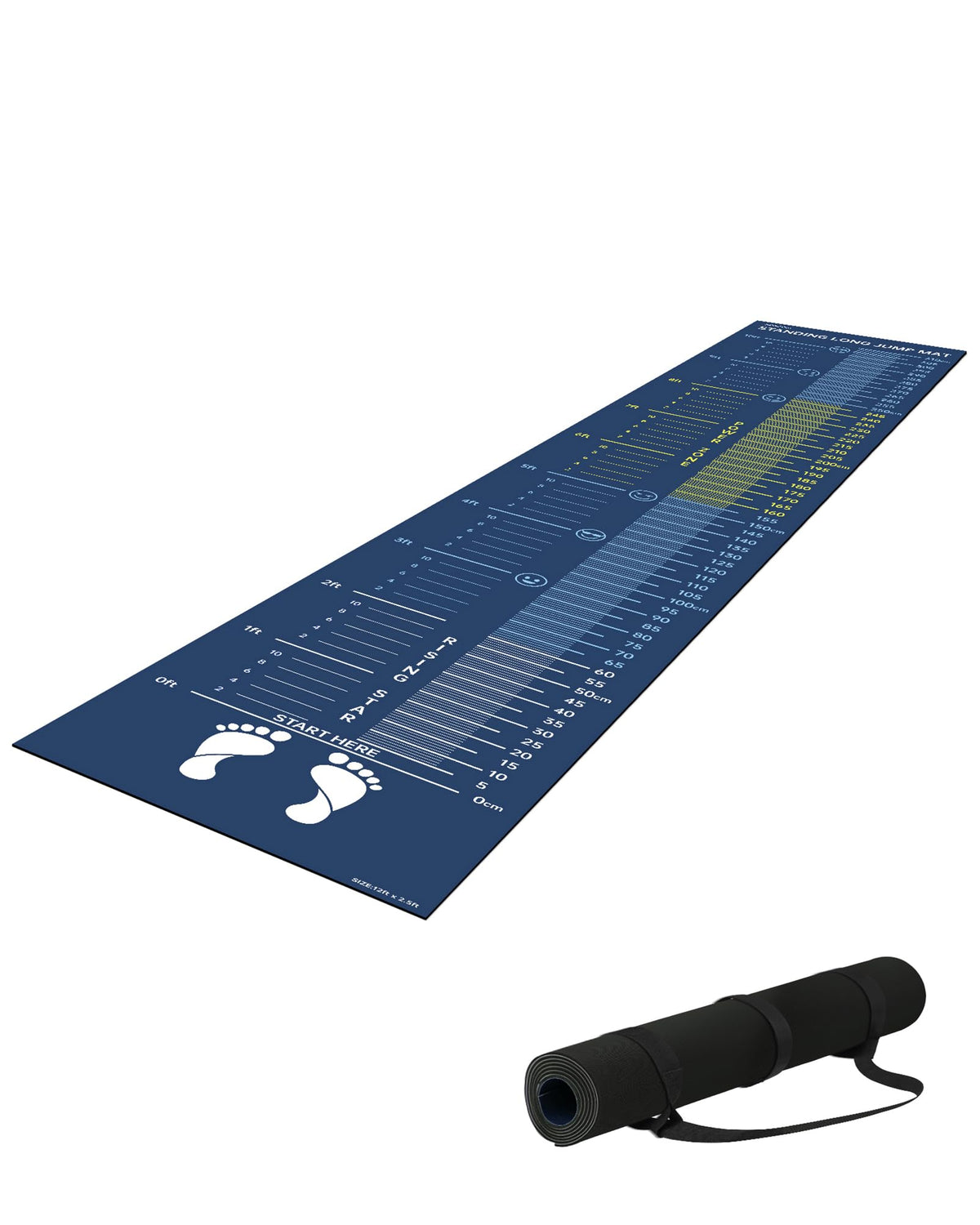 Newzela Broad Jump Training Mat with Feet & CM Markings