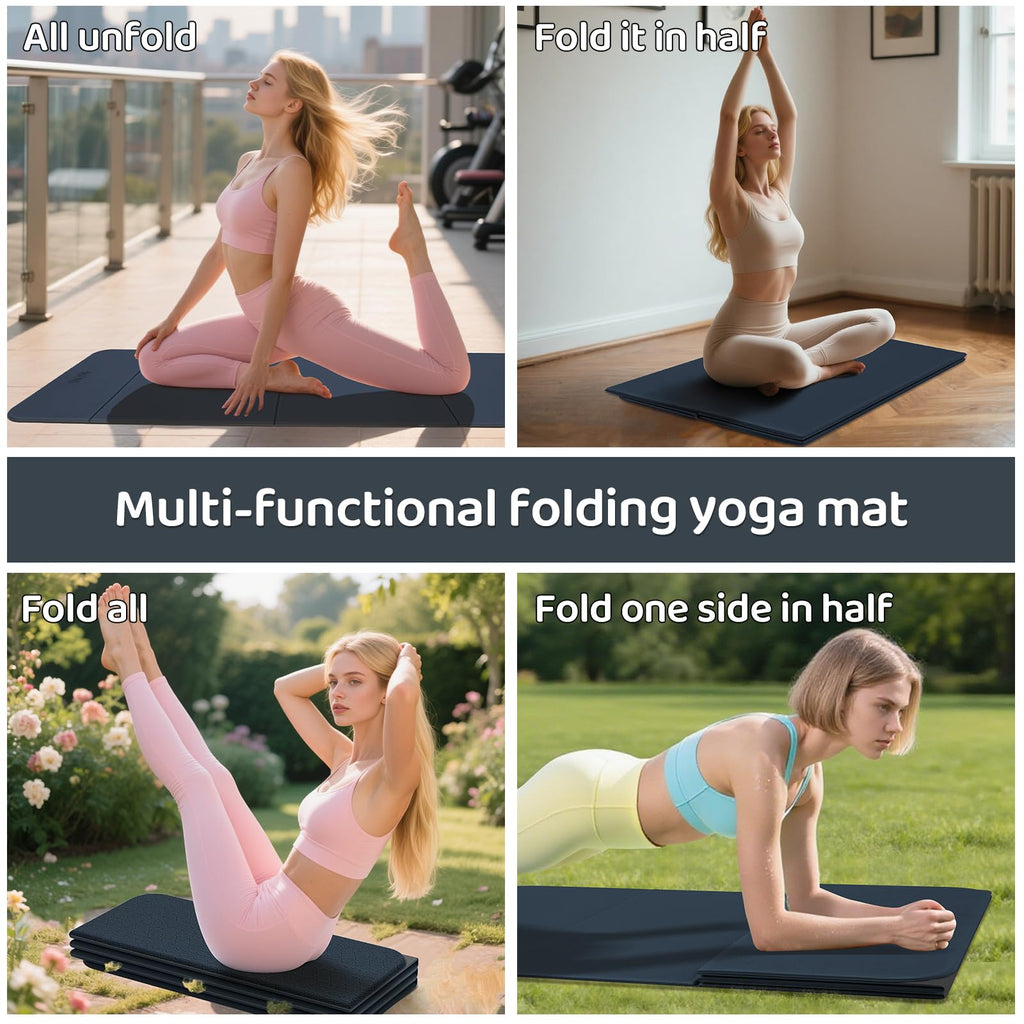 12mm Foldable Yoga & Pilates Exercise Mat – 71 x 24 in