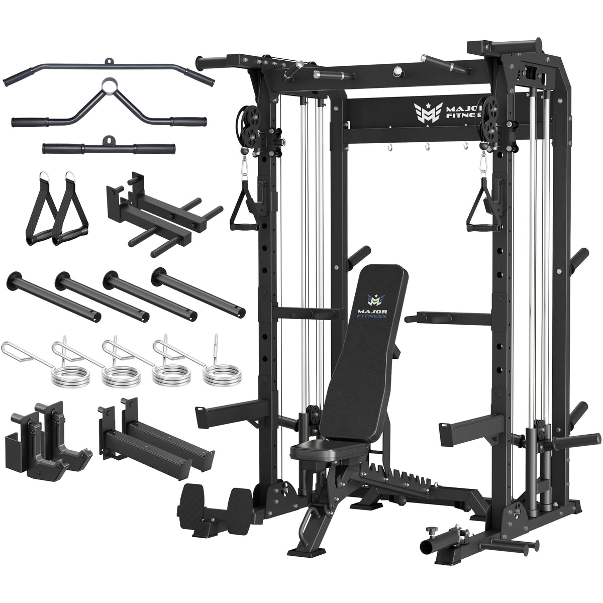 MAJOR FITNESS F22 Power Rack with Dual Pulley System