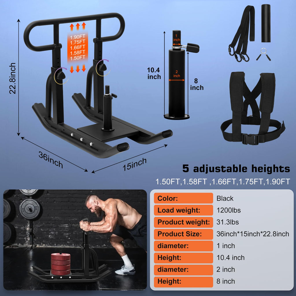 Heavy-Duty Adjustable Weight Sled for Strength Training