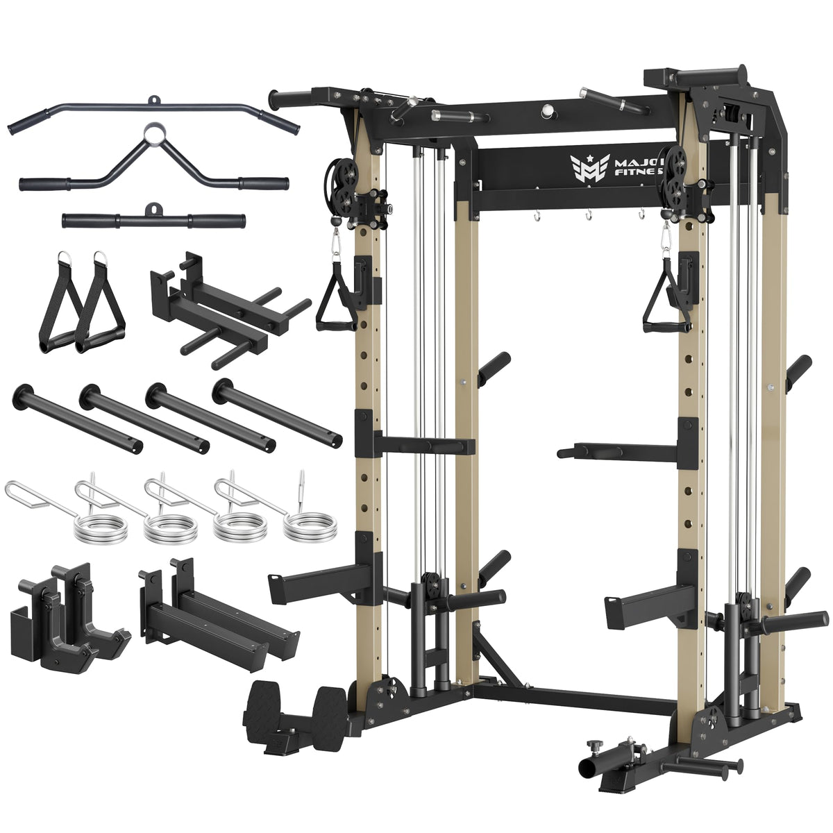 MAJOR FITNESS F22 Power Rack with Dual Pulley System