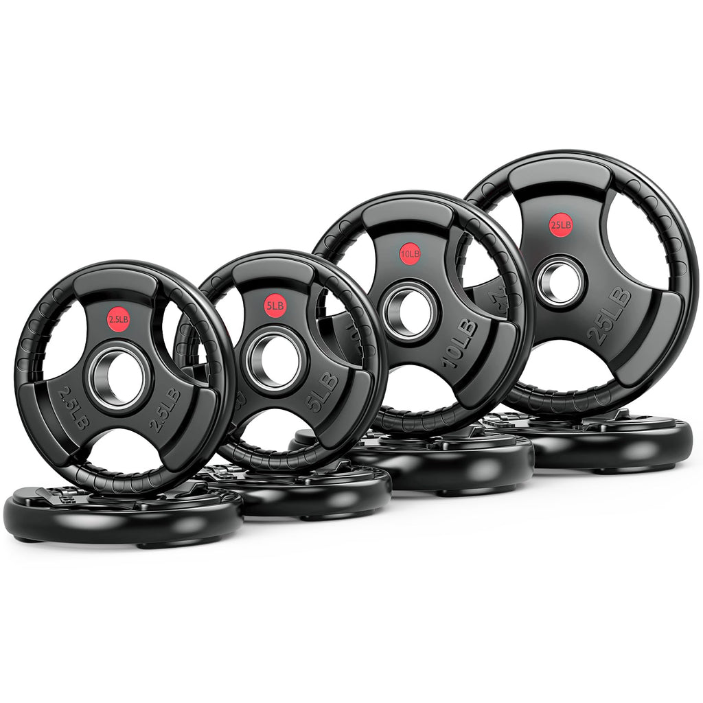 Rendpas 2-Inch Olympic Rubber Grip Weight Plates