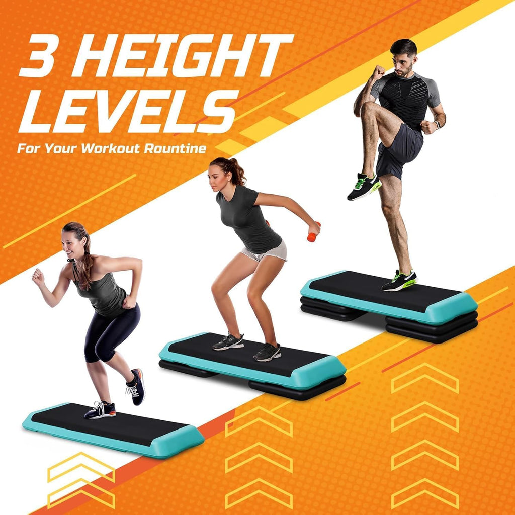 ZENY 43-Inch Adjustable Aerobic Step Platform with Risers