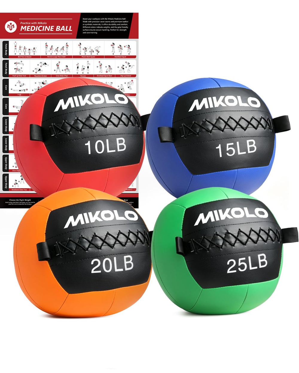 Mikolo Soft Medicine Wall Ball for Strength & Core Training