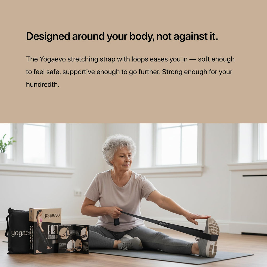 YogaEVO Elastic Stretching Strap with Loops for Therapy