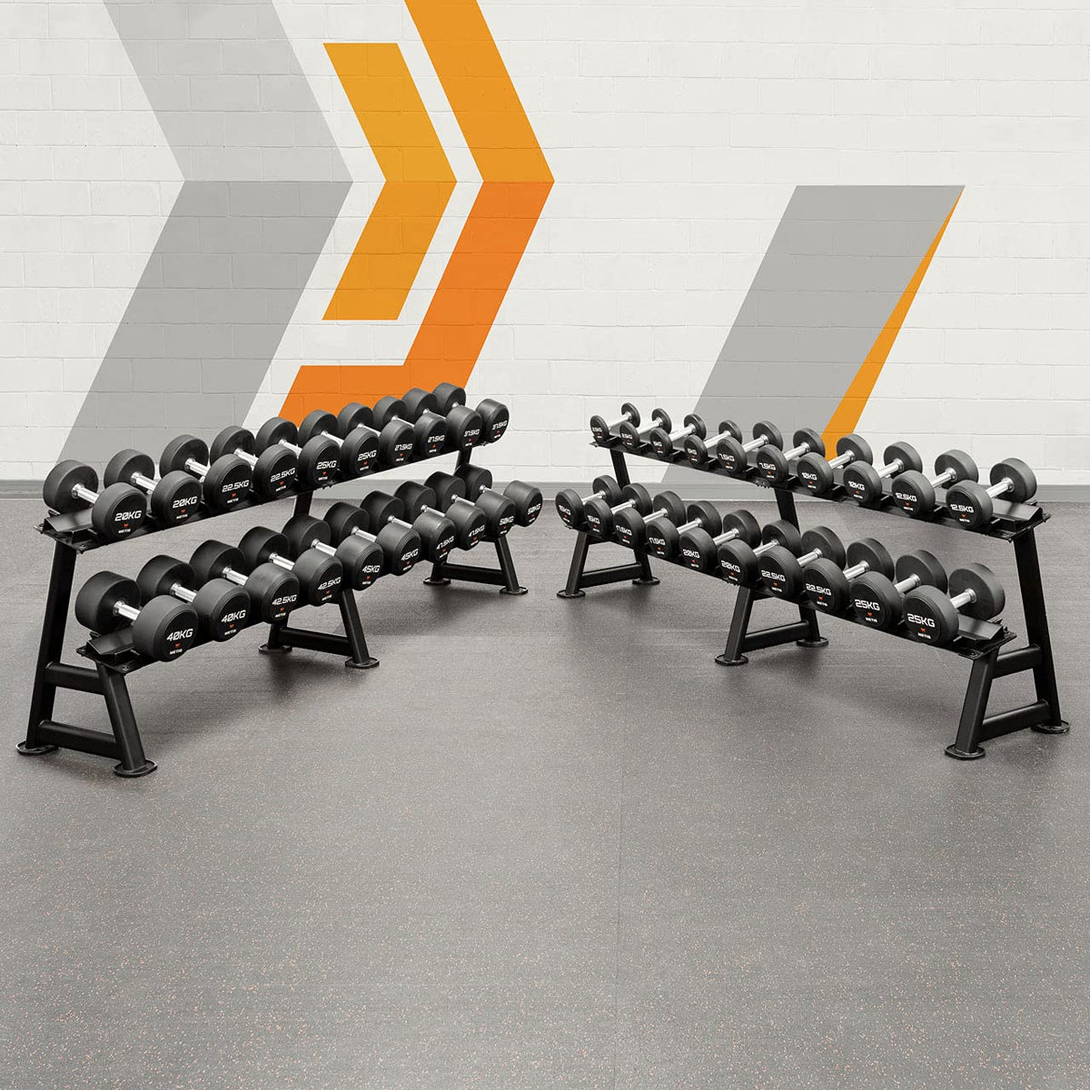 METIS Pro Urethane Dumbbell Rack Set for Home & Commercial Gyms