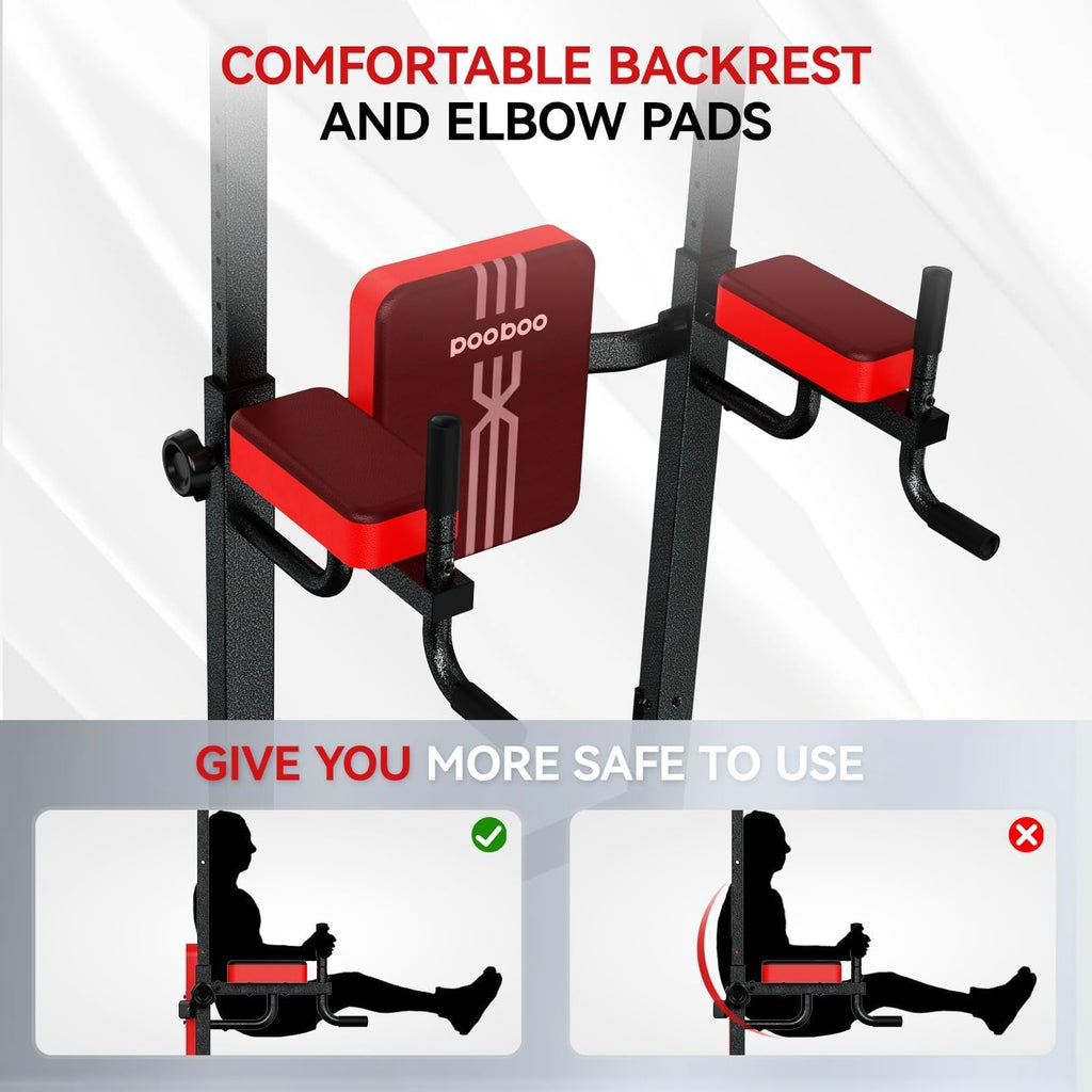 450LB Adjustable Pull-Up Bar Power Tower & Dip Station