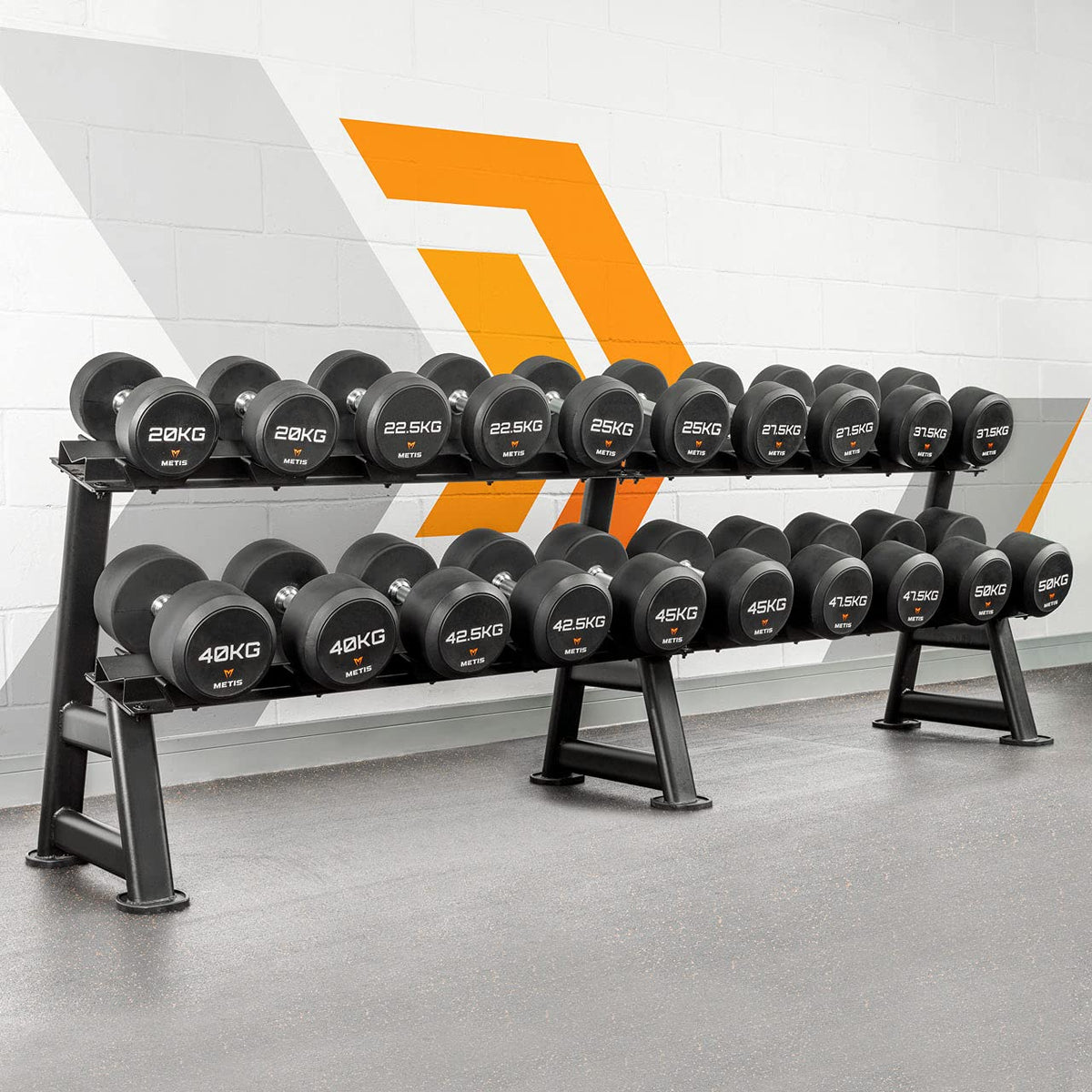 METIS Pro Urethane Dumbbell Rack Set for Home & Commercial Gyms
