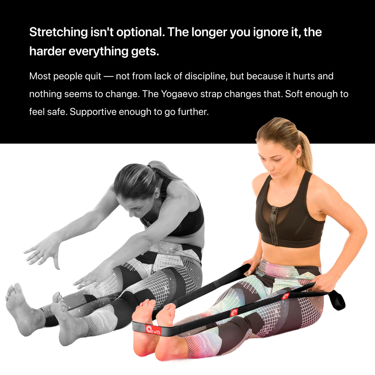 YogaEVO Elastic Stretching Strap with Loops for Therapy