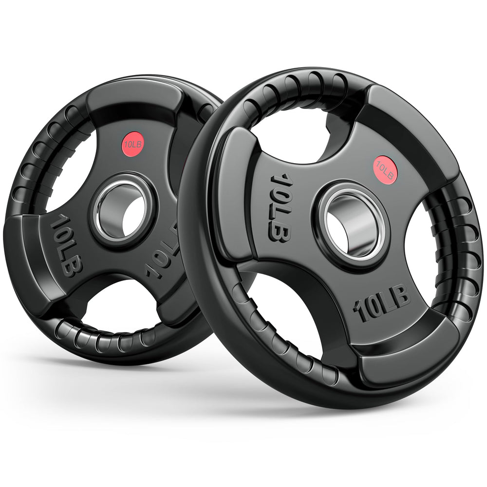 Rendpas 2-Inch Olympic Rubber Grip Weight Plates
