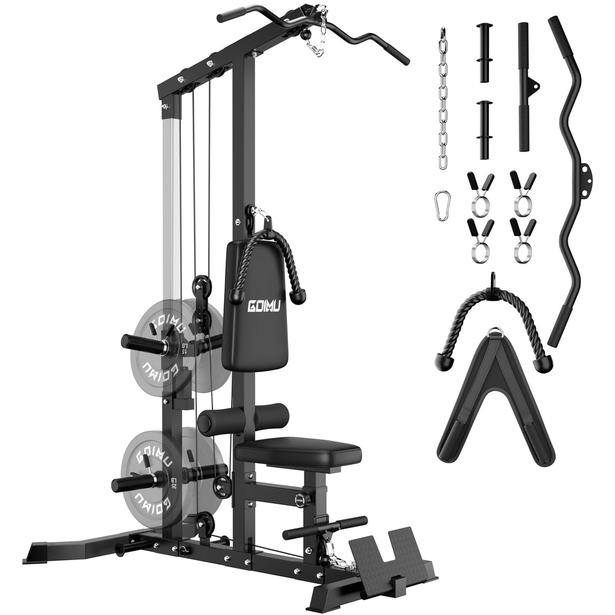 GOIMU LS01 3-in-1 LAT Pulldown & Cable Row Machine