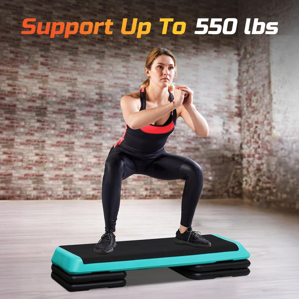ZENY 43-Inch Adjustable Aerobic Step Platform with Risers
