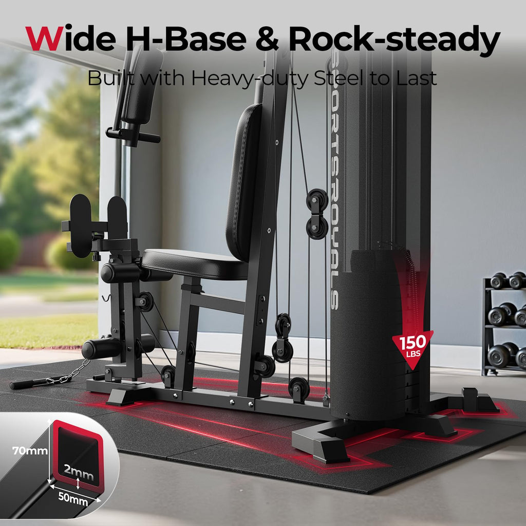 SPORTSROYALS Multifunctional Home Gym with Leg Press