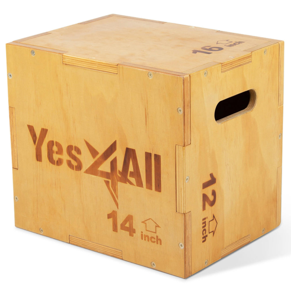 Yes4All 3-in-1 Wooden Plyometric Jump Box for Home Gym