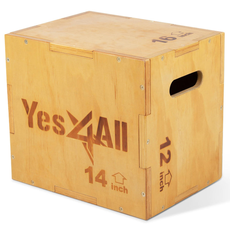 Yes4All 3-in-1 Wooden Plyometric Jump Box for Home Gym
