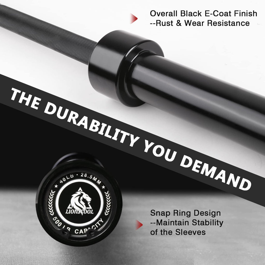 LIONSCOOL 7FT Olympic Barbell for Strength Training