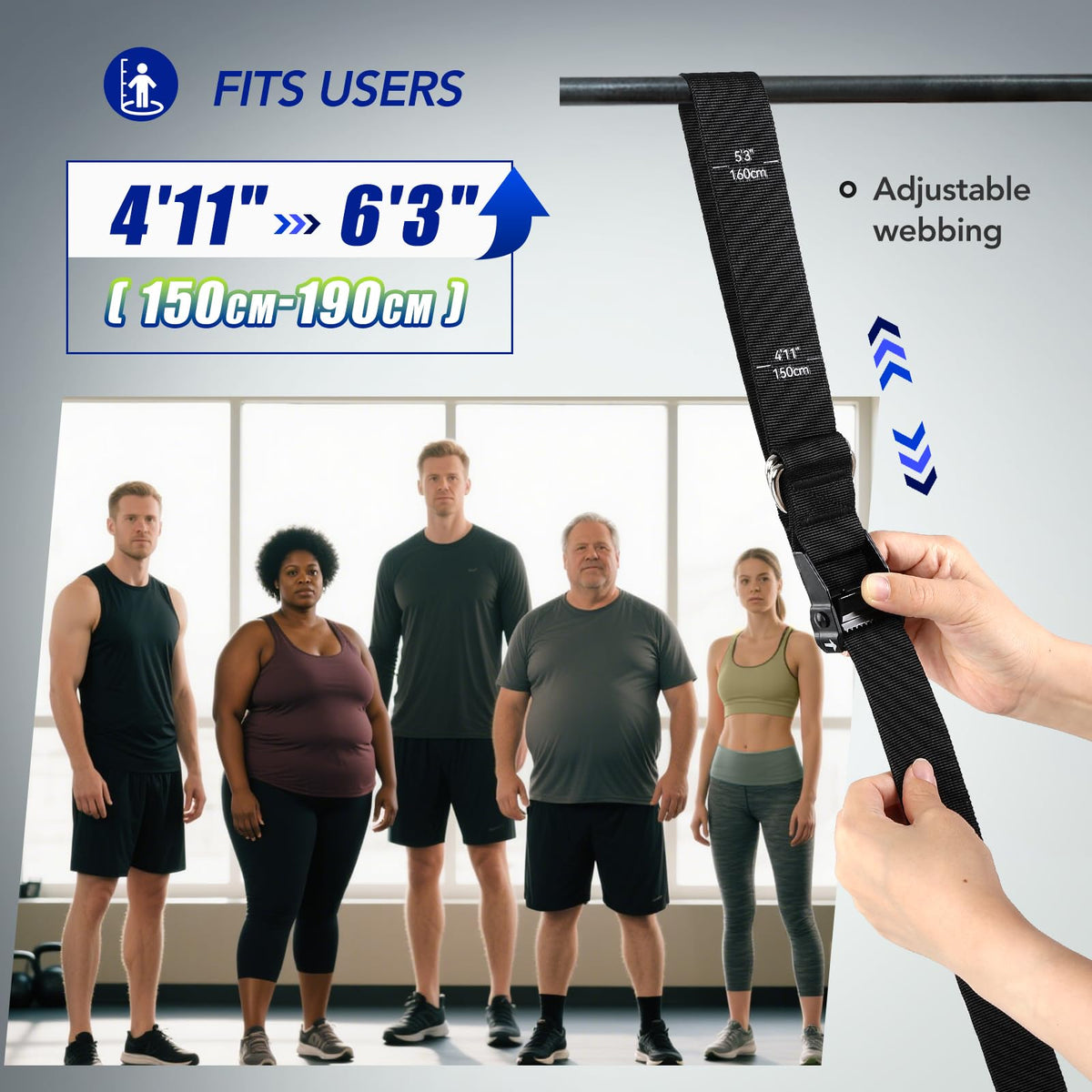 ALongSong Adjustable Pull-Up Assist Bands with Foot Pedal