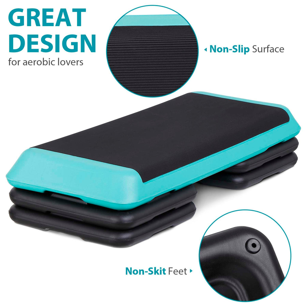 ZENY 43-Inch Adjustable Aerobic Step Platform with Risers