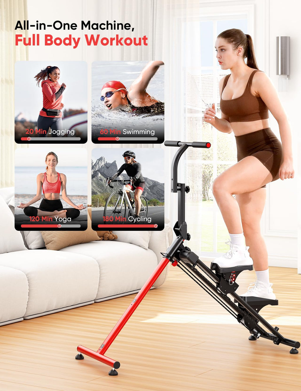 YOLEO 3-Mode Adjustable Resistance Folding Stair Stepper