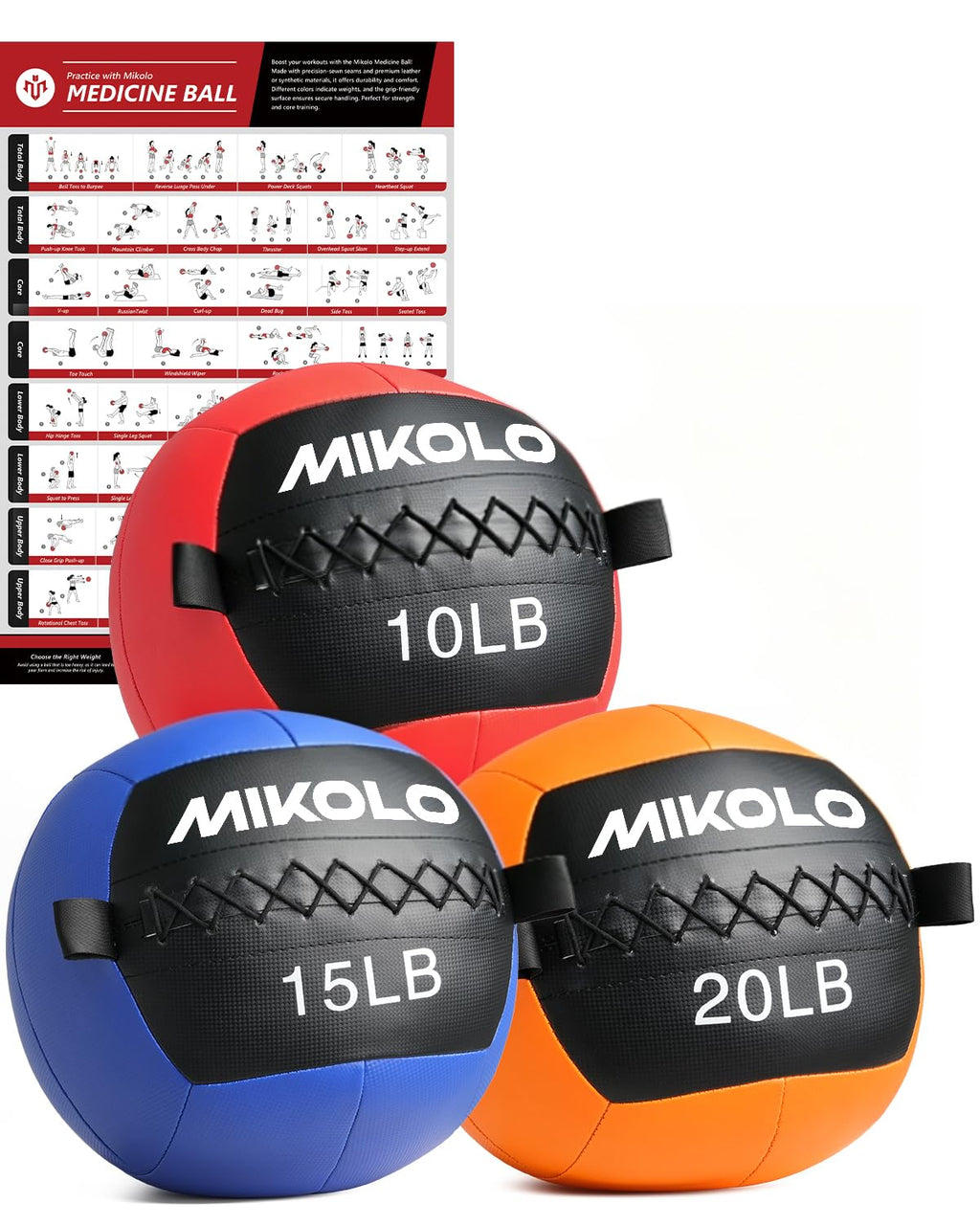 Mikolo Soft Medicine Wall Ball for Strength & Core Training