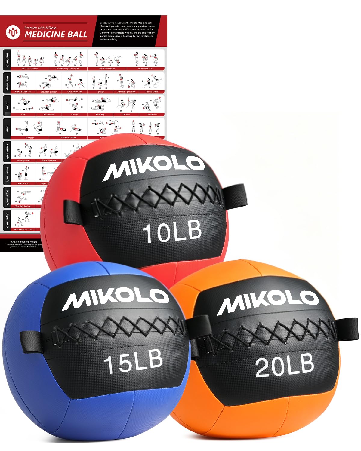 Mikolo Soft Medicine Wall Ball for Strength & Core Training