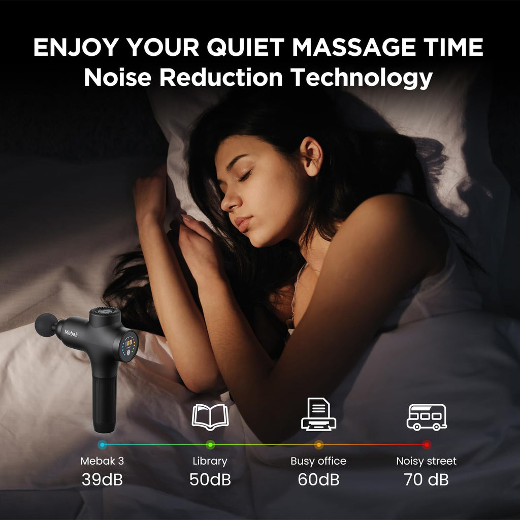 Mebak Deep Tissue Percussion Massage Gun with 7 Heads