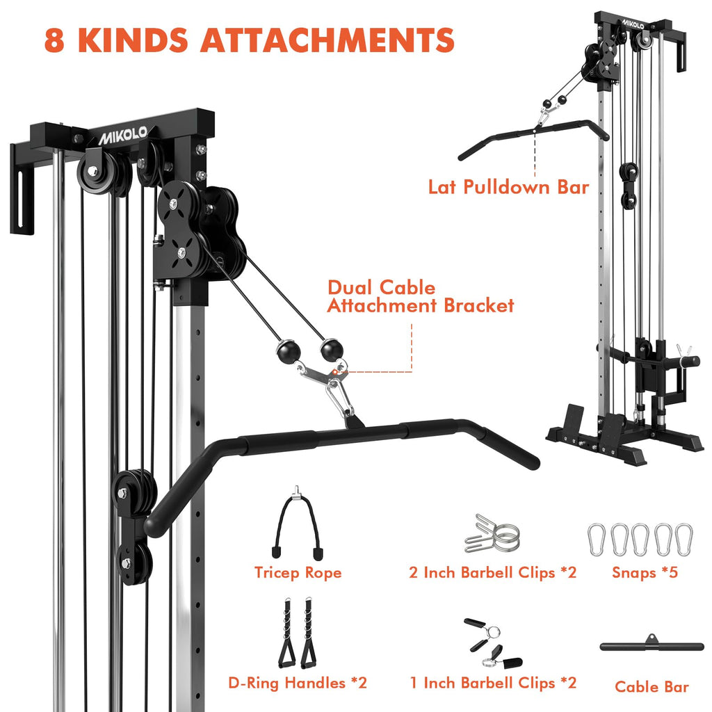 Mikolo Wall-Mount Cable Station with Dual Pulley System