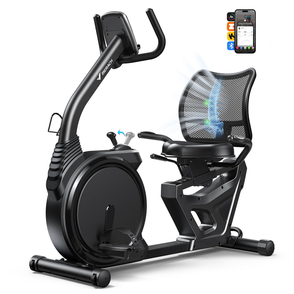 MERACH High-End Recumbent Exercise Bike for Home Fitness