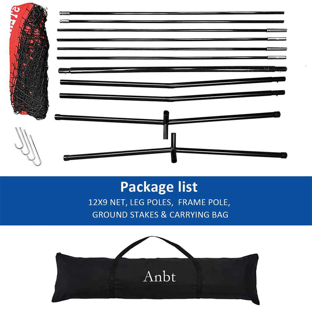 Anbt 12' x 9' Multi-Sport Barrier Practice Net with Carry Bag