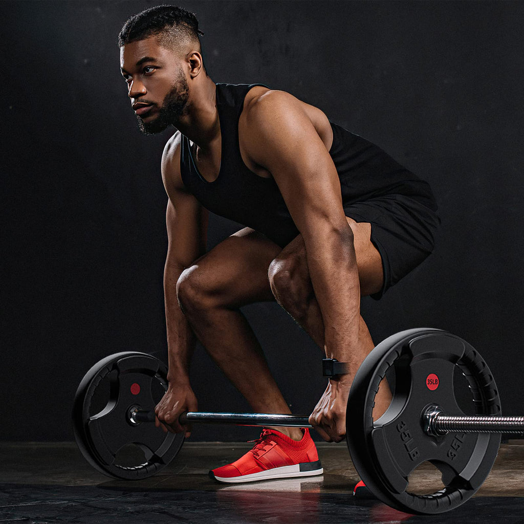 Rendpas 2-Inch Olympic Rubber Grip Weight Plates