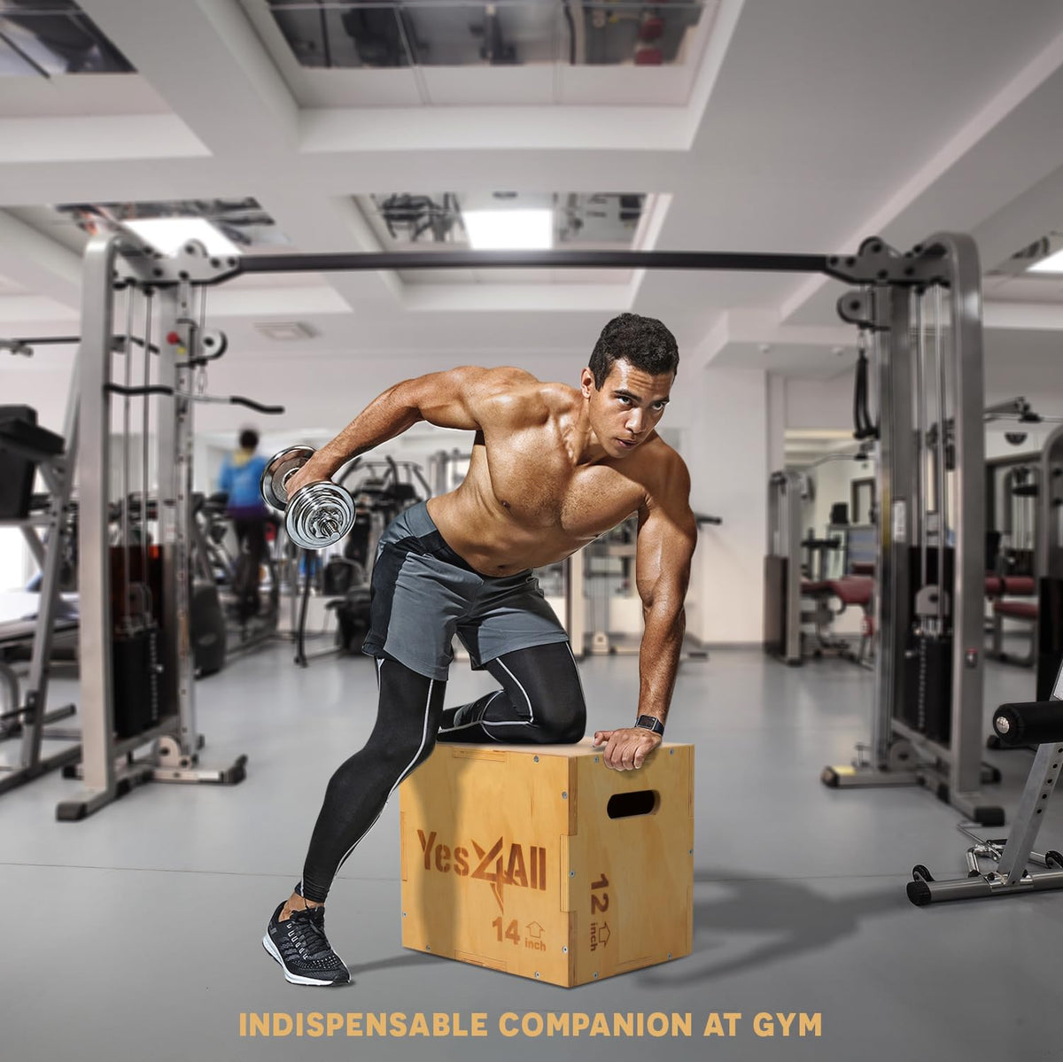 Yes4All 3-in-1 Wooden Plyometric Jump Box for Home Gym