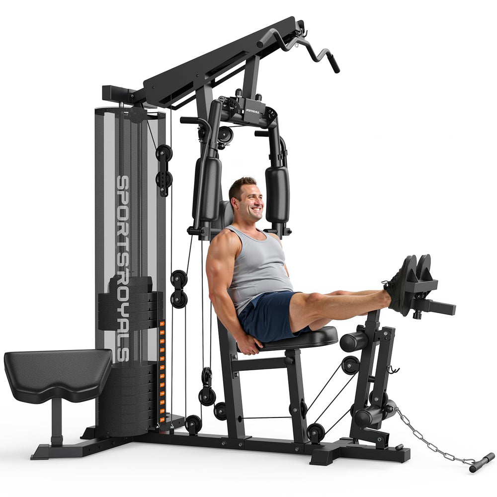 SPORTSROYALS Multifunctional Home Gym with Leg Press